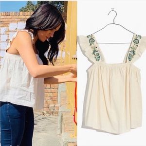 Madewell Embroidered-Strap Swing Crop Top ASO Meghan Markle Duchess of Sussex